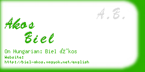 akos biel business card